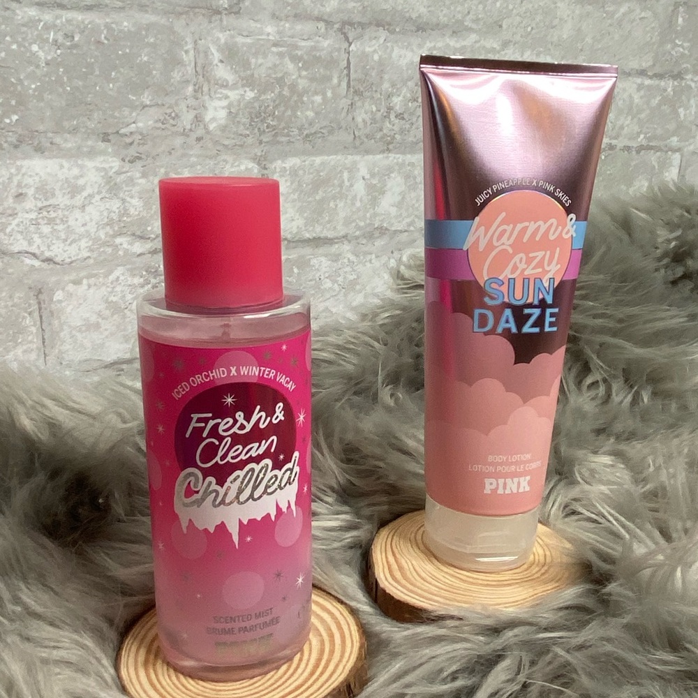 New PINK Chilled SPRAY + Sun Daze LOTION